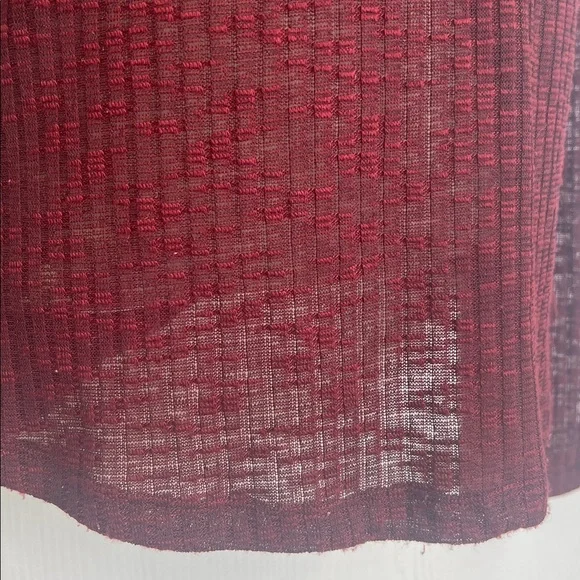 Free People - Aura Wine See Thru Crewneck Long Sleeve Layering Top Size Medium - Picture 4 of 9